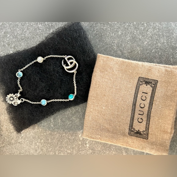 - Sterling Silver GG Mother-of-Pearl, Blue Topaz & Turq Resin Bracelet,All Products : American Fashion Style Bags On Sale